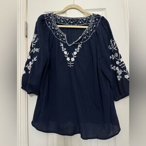 Talbots 3/4 sleeve blouse Size Large